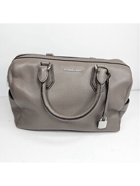 Michael Kors Taupe Gray Pebbled Leather Satchel Handbag Purse *No Strap*
